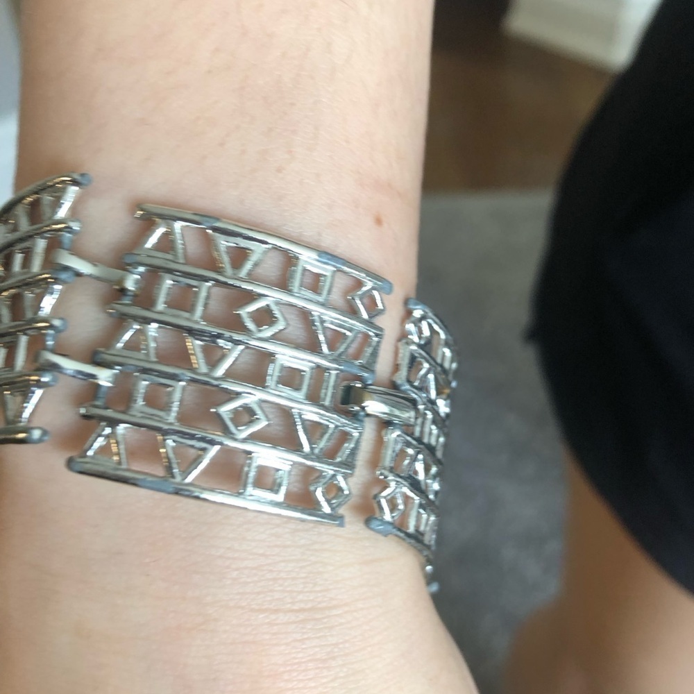 Silver bracelet with cutouts